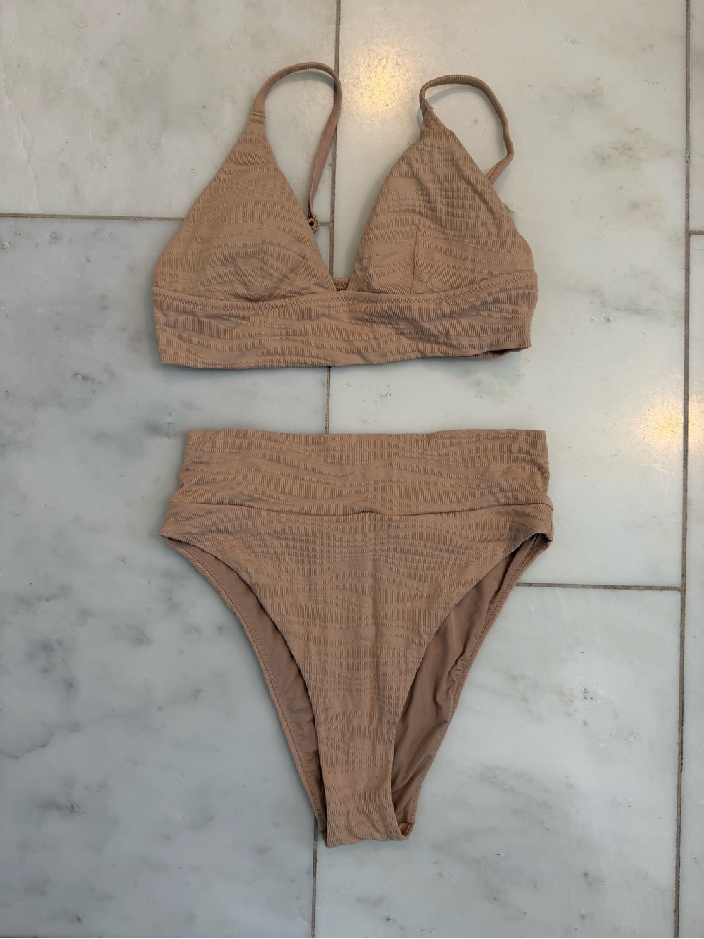 aerie Nude/Tan High-Waist Bikini Set